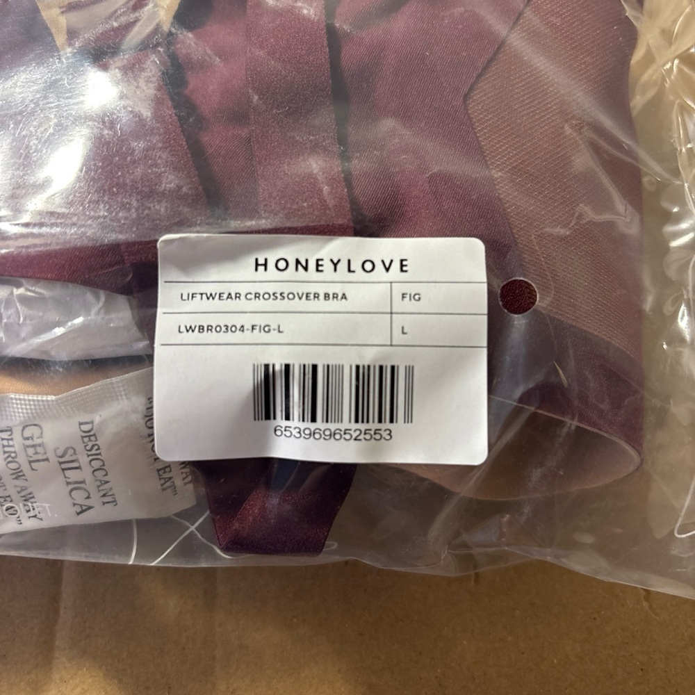 Honeylove Liftwear Crossover Bra in Fig (Deep Mauve)